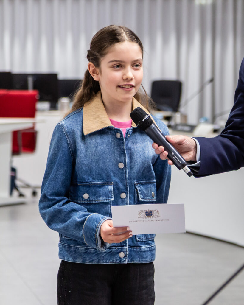 kinderburgemeester Sarah aan het woord
